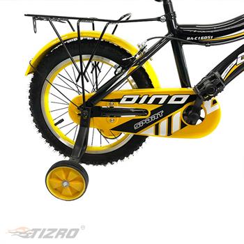 دوچرخه بچه گانه سایز 16 ترکبند دار زرد دینو مدل 16051