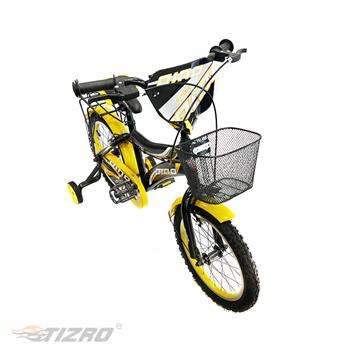 دوچرخه بچه گانه سایز 16 ترکبند دار زرد دینو مدل 16051