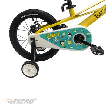 دوچرخه بچه گانه سایز ۱۶ زرد دبلیو استاندارد